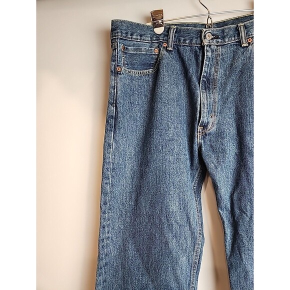 Levis 505 Blue Jeans Men’s Denim Straight Original Fit 40x30 *Hemmed  25" Inseam - Picture 2 of 5